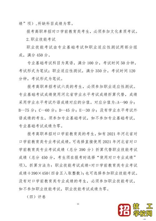 2021年河北省普通高職單招考試六類和高職單招對口學(xué)前教育類聯(lián)考工作實(shí)施方案